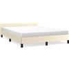 vidaXL Struttura letto con testiera senza materasso crema 140x190 cm