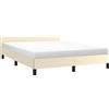 vidaXL Struttura letto con testiera senza materasso crema 140x200 cm