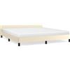 vidaXL Struttura letto con testiera senza materasso crema 180x200 cm