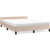 vidaXL Struttura letto con testiera senza materasso Cappuccino 140x200 cm