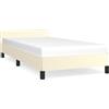 vidaXL Struttura letto con testiera senza materasso crema 90x200 cm