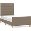 vidaXL Struttura letto senza materasso Taupe 90x200 cm tessuto