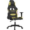 vidaXL Sedia da gaming vidaXL in tessuto nero e verde chiaro