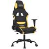 vidaXL Sedia da gaming vidaXL con poggiapiedi, tessuto nero e giallo