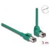 Delock PROFINET - Cavo patch - da RJ-45 (M) a RJ-45 (M) angolato - 3 m - 7 mm - SF/UTP - CAT 6 - verde