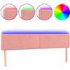 vidaXL Testiera LED Rosa 200x5x78/88 cm Velluto
