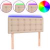 vidaXL Testiera LED marrone cappuccino 100x5x78/88 cm Pelle finta
