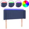 vidaXL Testata LED blu 83x16x78/88 cm in tessuto
