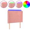 vidaXL Testiera LED Rosa 103x16x118/128 cm Velluto