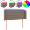 vidaXL Testiera LED Taupe 83x16x78/88 cm Tessuto