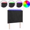 vidaXL Testata LED nera 93x16x118/128 cm in velluto