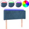 vidaXL Testata LED blu scuro 103x16x78/88 cm in velluto