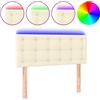vidaXL Testiera LED Crema 90x5x78/88 cm Pelle finta