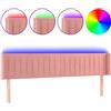 vidaXL Testata LED rosa 203x16x78/88 cm in velluto