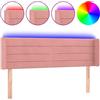 vidaXL Testata LED rosa 147x16x78/88 cm in velluto