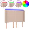 vidaXL Testiera LED marrone cappuccino 147x16x118/128 cm Pelle finta