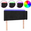 vidaXL Testiera LED nera 93x16x78/88 cm Velluto