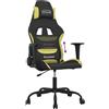 vidaXL Sedia da gaming vidaXL in tessuto nero e verde chiaro