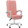 vidaXL Sedia da ufficio VidaXL con funzione reclinabile in Pelle finta rosa