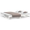 vidaXL Letto da giorno allungabile bianco 2x(80x200) cm in legno di pino massiccio