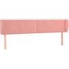vidaXL Testiera con orecchie rosa 203x23x78/88 cm in velluto