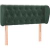 vidaXL Testiera con orecchie verde scuro 93x23x78/88 cm in velluto