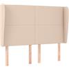 vidaXL Testiera con orecchie Marrone cappuccino 147x23x118/128 cm Pelle finta