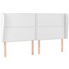 vidaXL Testiera con orecchie Bianca 203x23x118/128 cm Pelle finta
