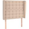 vidaXL Testiera con orecchie cappuccino-marrone 93x23x118/128 cm in Pelle finta