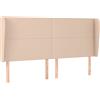 vidaXL Testiera con orecchie Marrone cappuccino 183x23x118/128 cm Pelle finta