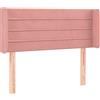 vidaXL Testiera con orecchie Rosa 103x16x78/88 cm Velluto