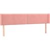 vidaXL Testiera con orecchie Rosa 203x16x78/88 cm in velluto