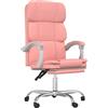 vidaXL Sedia da ufficio con funzione reclinabile Similcuoio rosa