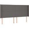 vidaXL Testiera con orecchie Grigio 163x16x118/128 cm Pelle finta