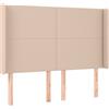 vidaXL Testiera con orecchie Marrone cappuccino 147x16x118/128 cm Pelle finta