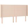 vidaXL Testiera con orecchie Marrone cappuccino 203x16x118/128 cm Pelle finta