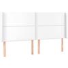 vidaXL Testiera con orecchie Bianca 203x16x118/128 cm Pelle finta