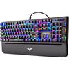 PREYON Tastiera da gioco PREYON Long Claw Brown Keyboard - Poggiapolsi - 104 tasti - Interruttori Gateron Brown - Alloggiamento in alluminio - Illuminazione RGB - Modalità di illuminazione - Software - Porta USB pass-through