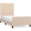 vidaXL Struttura letto con testiera cappuccino-marrone 90x200 cm in Pelle finta