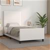 vidaXL Struttura letto con testiera bianca 80x200 cm in Pelle finta
