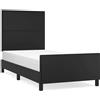 vidaXL Struttura letto con testiera nera 90x200 cm in Pelle finta