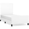 vidaXL Struttura letto con testiera bianca 90x200 cm in Pelle finta