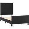vidaXL Struttura letto con testiera nera 90x190 cm in Pelle finta