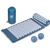 Umbro Tappetino per agopressione Umbro con cuscino e palla per massaggio - Shakti Mat Original per schiena, collo e piedi - Tappetino per massaggio con borsa per il rilassamento e il massaggio dei punti trigger - 71 X 42 cm Blu
