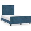 vidaXL Struttura letto senza materasso blu scuro 120x200 cm velluto