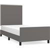 vidaXL Struttura letto con testiera Grigio 80x200 cm in ecopelle