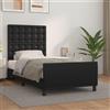 vidaXL Giroletto con testiera nero 90x190 cm in ecopelle