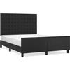 vidaXL Struttura letto con testata nera 140x190 cm in Pelle finta