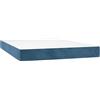 vidaXL Materasso a molle insacchettate blu scuro 140x190x20 cm in velluto