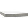 vidaXL Materasso a molle insacchettate grigio chiaro 140x200x20 cm in velluto